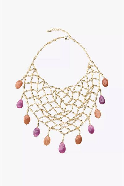 Lune Dor Accessories Brand Model Beaded Apron Necklace