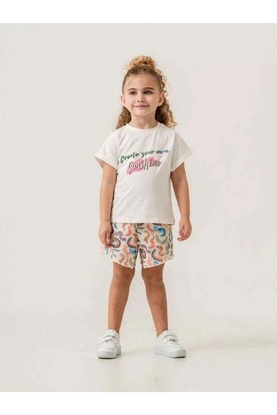 Zekids Girl's Cotton Woven Shorts T-Shirt Set