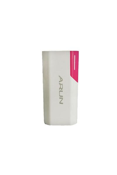 Gtech External Battery Arun Y38, 5600 mAh, 2 USB / Micro USB Ports, LED Indicator, Fast Charge White/Pink