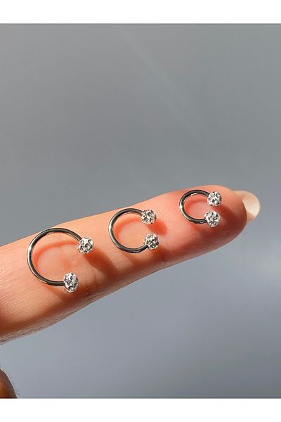 kurukafagift Stainless Steel Piercing Set Half Moon Bulk Model Tragus Helix Lobe Cartilage