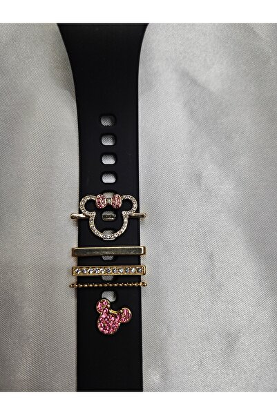 Asavia Apple Watch Uyumlu Mickey Mouse Detaylı 5’li Charm Akıllı Saat Kordon Aksesuarı