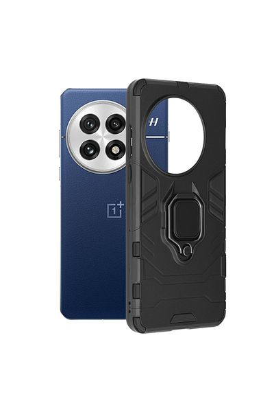 SKYDDAR INNOVATION Carcasă pentru OnePlus 13, protecție din silicon, cu inel magnetic, antișoc, set de autocolante, neagră