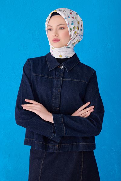 Belli Twill Pure Silk Scarf 4121D (Twi̇ll)-02