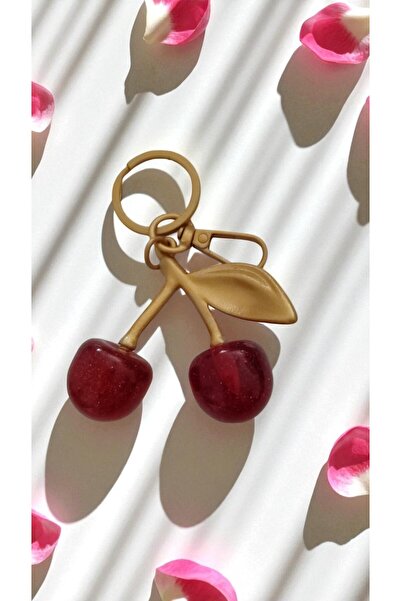 FAMEMUS ACCESSORY سلسلة مفاتيح على شكل كرز - تصميم ملون وعصري (قطعة واحدة)