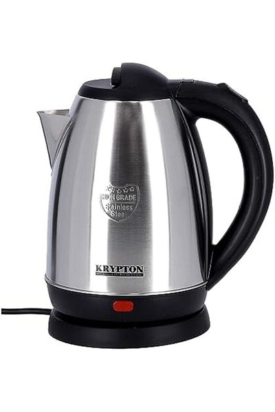KRYPTON Steel Kettle, 1.8 Liters, Silver/Black