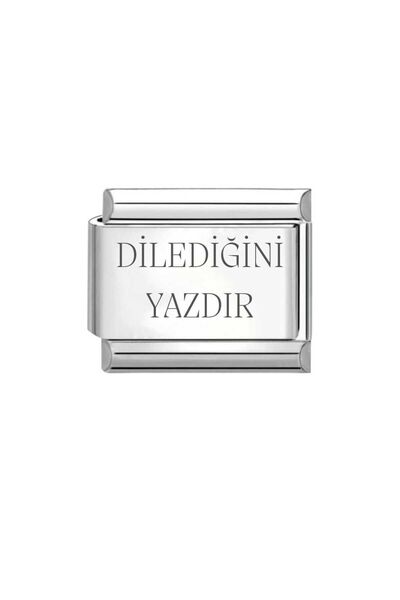 Evorya Kişiselleştirilebilir Dilediğini Yazdır Çelik Italyan Charm 1 Adet