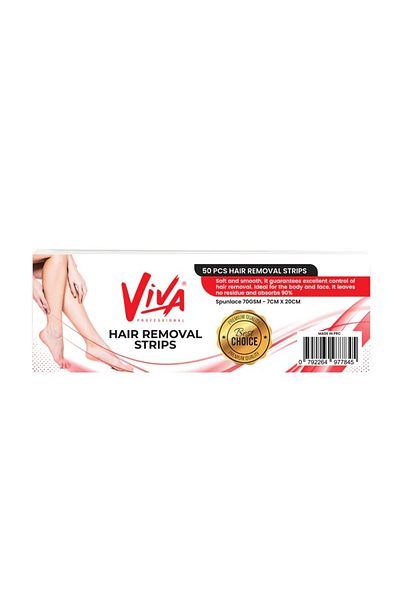 Viva Professional Body Hair Removal Wax Paper Strips, 50 Pieces, 7cm x 20cm, Premium Quality