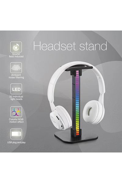 sharpdo Luminous Game Headphone Stand Headphone Display Stand Detachable with USB Interface