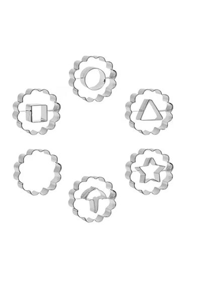OEM Set of 6 cake tins, 6 x 6 cm, stainless steel, silver