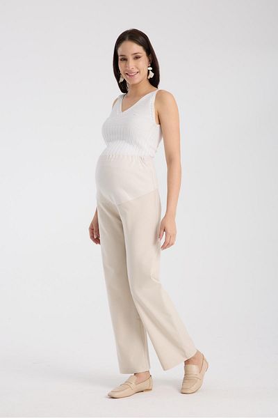 Işşıl Işşil 4564-Flexible Abdominal Pregnant Clothing Loose Leg Fabric Pants