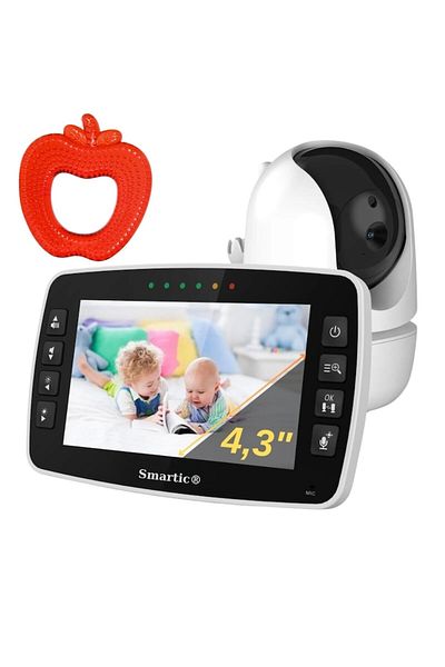 SMARTIC Baby monitor SM43A, Display LCD 4.3 inch, XXL, Range 300 m, Two-way communication, Automatic Night V