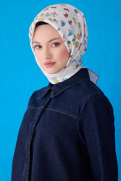 Belli Twill Pure Silk Scarf 4121D (Twi̇ll)-02