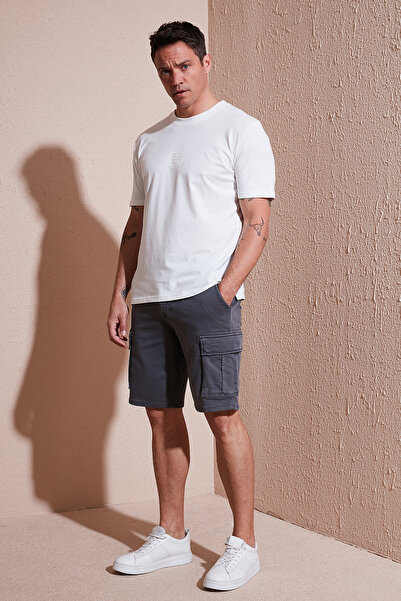 Buratti Stretch βαμβακερό κανονική εφαρμογή Κανονική μέση Cargo σορτς με τσέπες Ανδρικό σορτς 4510S79MILAN