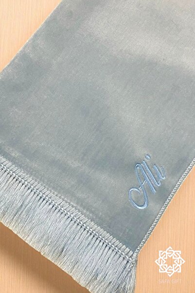 Safa Gift İsim Yazılı Kişiye Özel Lüks Kadife Seccade, Tesbih Hediyeli Bohça...