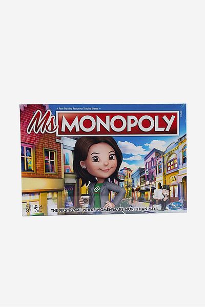 Hasbro Ms. Monopoly Board Game 26 H x 40 L cm, Blue Combo