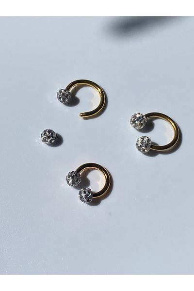 kurukafagift Stainless Steel Piercing Set Half Moon Bulk Model Tragus Helix Lobe Cartilage