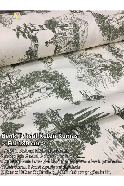 Renk Tekstil Fransız Esintisi DUCK Keten Kumaş - Döşeme - Dikiş - Minder Kaplama - Masa Örtüsü