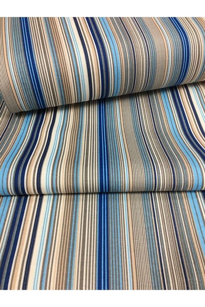 Renk Tekstil İnce Çizgi Desenli Panama Keten Kumaş - Döşeme - Minder Kılıfı - Perde - Masa Örtüsü - Hobi Çanta