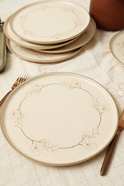 Keramika Чиния за сервиране Taupe Bloom Nordic 28 см 6 броя 22528