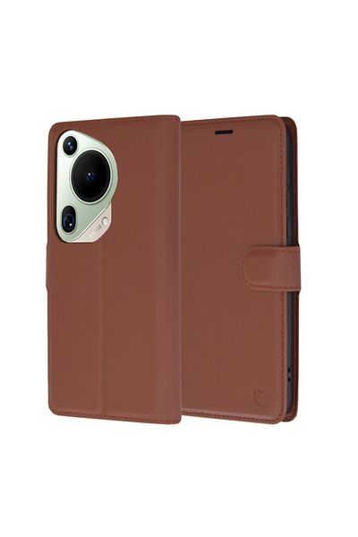 SKYDDAR INNOVATION Husă pentru Huawei Pura 70 Ultra, piele tip folio, portofel interior, set autocolante, maro