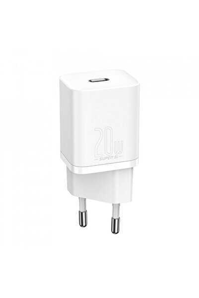 Baseus Super Si wall charger with Type-C to Lightning cable, PD, 20W, (TZCCSUP-B02) - White