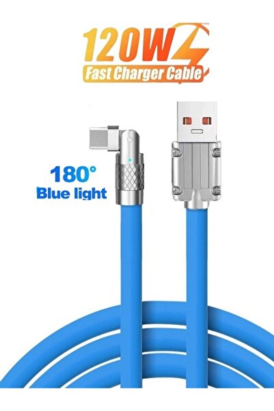 MOBİL GO Realme Uyumlu Typce Usb Hızlı Şarj Kablosu Mavi