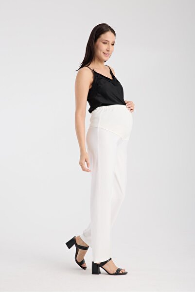 Işşıl IŞŞIL 4564-Esnek Karın Banlı Hamile Giyim Bol Paça Kumaş Pantolon