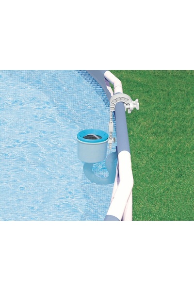 Intex Deluxe Wall-Mounted Surface Automatic Swimming Pool Skimmer with Removeable Basket White and Blue