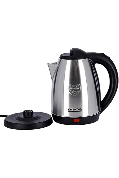 KRYPTON Steel Kettle, 1.8 Liters, Silver/Black