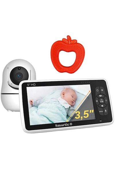 SMARTIC Baby monitor SM950, Display XXL TFT LCD 5 inch, Raza actiune 300 m, Rotire orizontala 355° / vertic