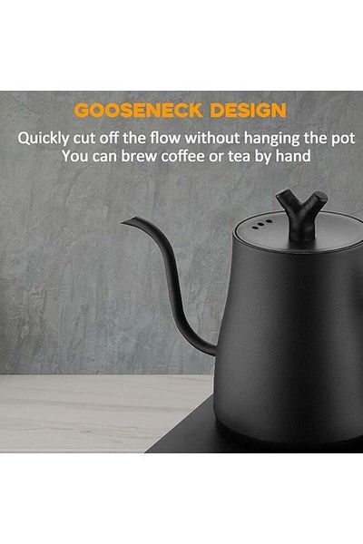 COOYA Electric Kettle 1L, 304 Stainless Steel Coffee and Tea Kettle, 1000w Fast Heating(Matte Black)