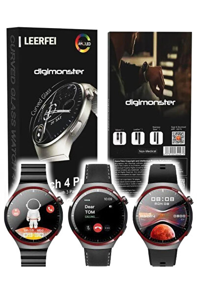 DigiMonster SW-32 Akıllı Saat - Bluetooth Arama, HD Ekran, Üç Kordonlu, Türkç...
