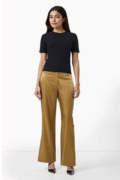 French Connection Stripes Cotton Blend Crew Neck T-Shirt