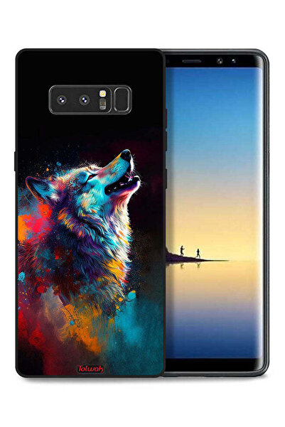 Tolwak غطاء حماية لهاتف سامسونج جالكسي نوت 8 بتصميم ذئب ملون