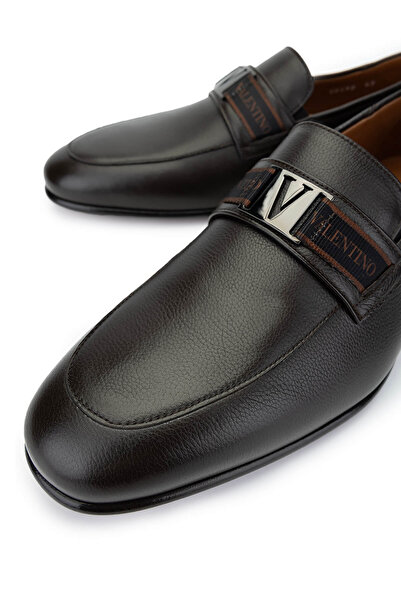 Valentino Men's Genuine Leather Brown Classic Shoes