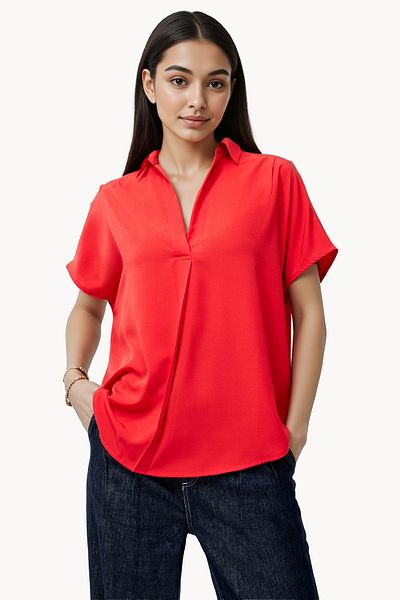 French Connection V Neck Regular Short Sleeve Top