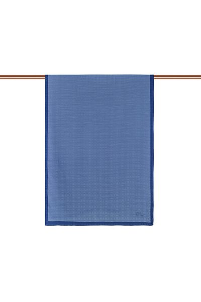 ipekevi Şal cu monogramă albastru metalic Four Seasons