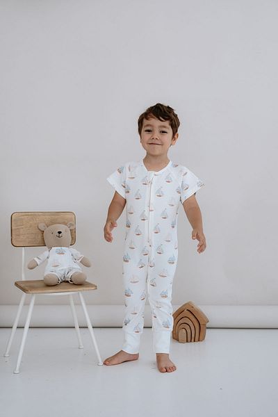 Tuğba Kuğu 0.5 Tog Summer Baby and Children Sleeping Bag - Pureline Series - Sail Boats