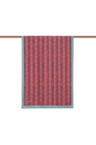 ipekevi Burgundy Gray Monogram Patterned Shawl