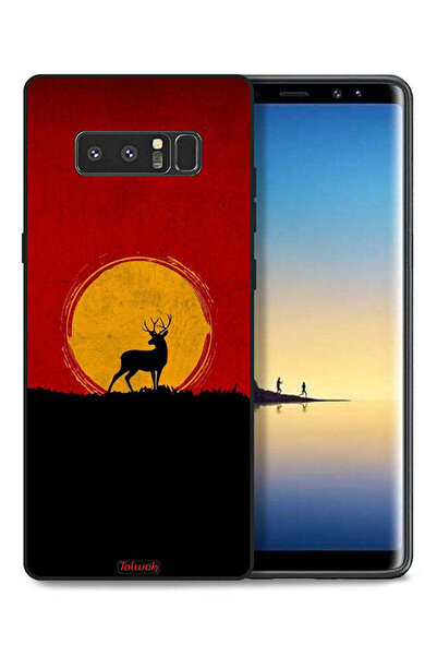 Tolwak غطاء حماية لهاتف سامسونج جالكسي نوت 8 بتصميم غزال وقمر