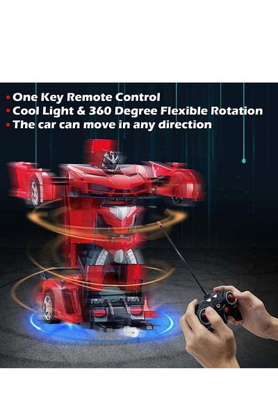 COOYA Remote Control Transforming Robot Car, Kids Toys with Lights and Realistic Engine Sounds