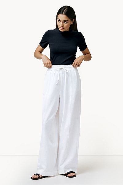 French Connection Basic Cotton Blend High-Rise Pants