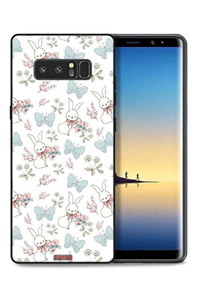 Tolwak غطاء حماية لهاتف سامسونج جالكسي نوت 8 بطبعة أرنب وفراشات