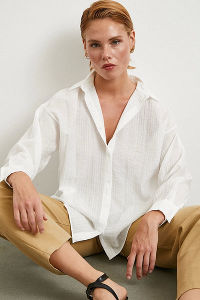 Never more Textured Shirt White