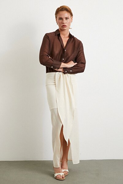 Never more Front Tie Skirt Cream