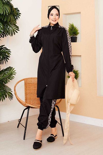 EBRUTESETTÜR Leopard Garnished Hijab Swimsuit