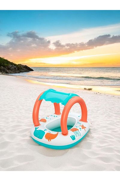 BYCEGU 68510 Roof Inflatable Sea Pool Baby Boat