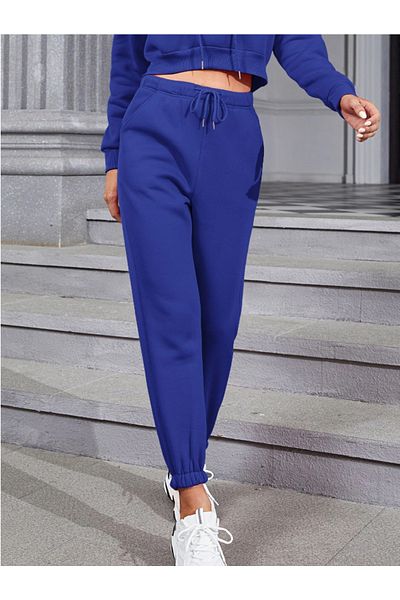 COHERENT Unisex Women/Men Solid Color Combed Cotton Fabric Sweatpants Leg Elastic Jogger