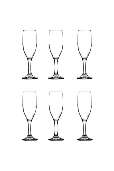 BİSTRO Set Champagne Glasses, Pasabahce Bistro, 6 Pieces, 190 ml