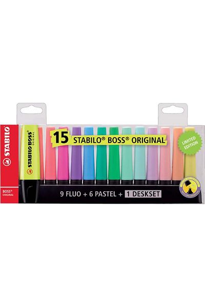 Stabilo Textmarker Stabilo Boss Original 15 colors/set